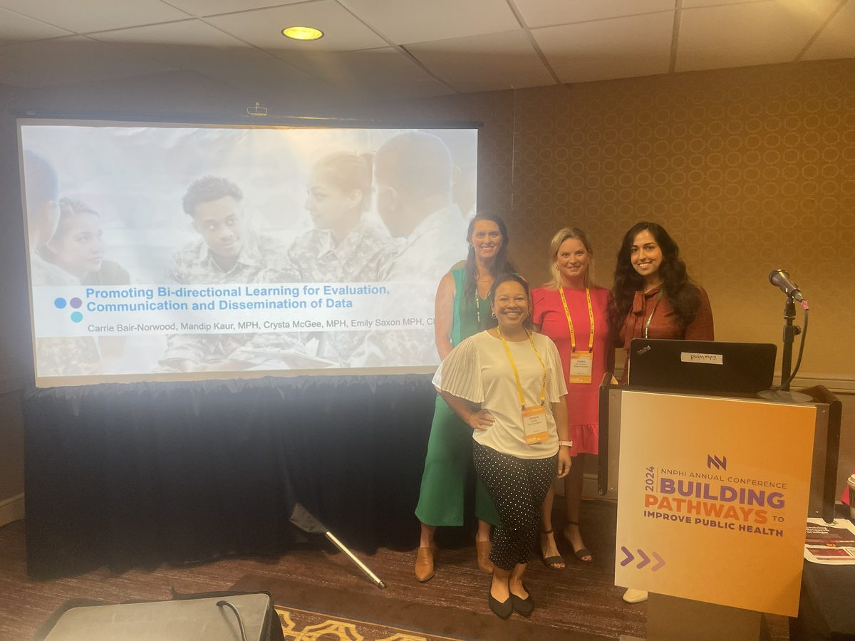 Crysta presenting at NNPHI 2024 with the CDC Foundation team